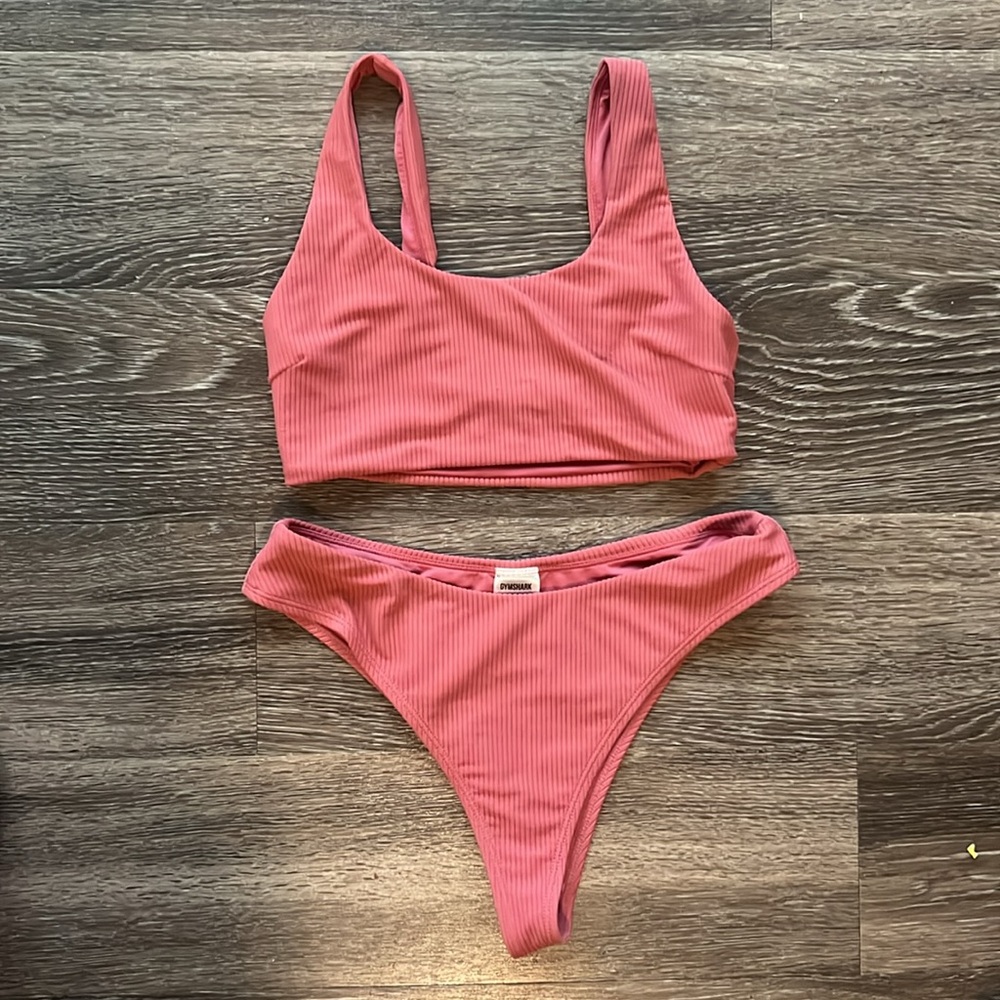 Gymshark Pink Ribbed Bikini Set